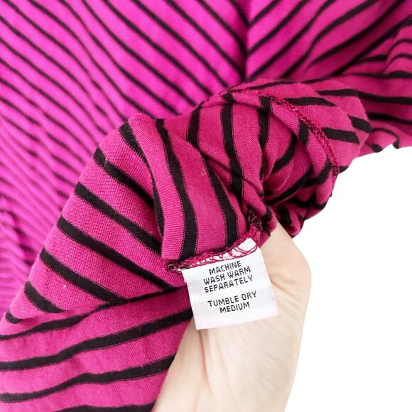 Cut Loose Pink Black Striped Long Sleeve Shirt Sz L - Picture 3 of 4
